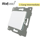 EU-Glas- und Funktionsschlüssel-freie Kombination DIY Weißer Knopf-Reset-Vorhang USB-EU-Französisch-Schaltsteckdose Runde Rückseite Wallpad L6