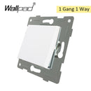 EU-Glas- und Funktionsschlüssel-freie Kombination DIY Weißer Knopf-Reset-Vorhang USB-EU-Französisch-Schaltsteckdose Runde Rückseite Wallpad L6