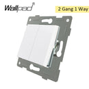 EU-Glas- und Funktionsschlüssel-freie Kombination DIY Weißer Knopf-Reset-Vorhang USB-EU-Französisch-Schaltsteckdose Runde Rückseite Wallpad L6