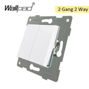 EU-Glas- und Funktionsschlüssel-freie Kombination DIY Weißer Knopf-Reset-Vorhang USB-EU-Französisch-Schaltsteckdose Runde Rückseite Wallpad L6