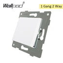 EU-Glas- und Funktionsschlüssel-freie Kombination DIY Weißer Knopf-Reset-Vorhang USB-EU-Französisch-Schaltsteckdose Runde Rückseite Wallpad L6