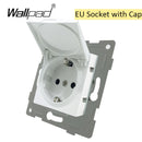 EU-Glas- und Funktionsschlüssel-freie Kombination DIY Weißer Knopf-Reset-Vorhang USB-EU-Französisch-Schaltsteckdose Runde Rückseite Wallpad L6