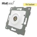 EU-Glas- und Funktionsschlüssel-freie Kombination DIY Weißer Knopf-Reset-Vorhang USB-EU-Französisch-Schaltsteckdose Runde Rückseite Wallpad L6