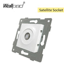 EU-Glas- und Funktionsschlüssel-freie Kombination DIY Weißer Knopf-Reset-Vorhang USB-EU-Französisch-Schaltsteckdose Runde Rückseite Wallpad L6