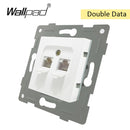 EU-Glas- und Funktionsschlüssel-freie Kombination DIY Weißer Knopf-Reset-Vorhang USB-EU-Französisch-Schaltsteckdose Runde Rückseite Wallpad L6