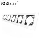 EU-Glas- und Funktionsschlüssel-freie Kombination DIY Weißer Knopf-Reset-Vorhang USB-EU-Französisch-Schaltsteckdose Runde Rückseite Wallpad L6