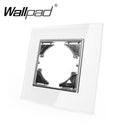 EU-Glas- und Funktionsschlüssel-freie Kombination DIY Weißer Knopf-Reset-Vorhang USB-EU-Französisch-Schaltsteckdose Runde Rückseite Wallpad L6