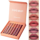 HANDAIYAN 6 Farben/Sets Sexy Matte Liquid Lipstick Lip Glaze Sets Natürliche Feuchtigkeitscreme Wasserdicht Samt Lipgloss Make-up TSLM2