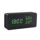 Despertador LED Reloj de madera Mesa Control de voz Despertador de madera digital USB / AAA Relojes de escritorio electrónicos