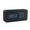 Despertador LED Reloj de madera Mesa Control de voz Despertador de madera digital USB / AAA Relojes de escritorio electrónicos