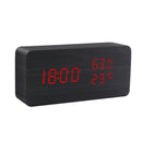 Despertador LED Reloj de madera Mesa Control de voz Despertador de madera digital USB / AAA Relojes de escritorio electrónicos
