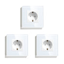 BSEED Mvava EU-Standard 16A Wandsteckdose Weiß Schwarz Einzelspiegel Kristallglas Panel Stecker Steckdose für Heimwerker