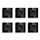 BSEED Mvava EU-Standard 16A Wandsteckdose Weiß Schwarz Einzelspiegel Kristallglas Panel Stecker Steckdose für Heimwerker