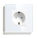 BSEED Mvava EU-Standard 16A Wandsteckdose Weiß Schwarz Einzelspiegel Kristallglas Panel Stecker Steckdose für Heimwerker