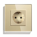 BSEED Mvava EU-Standard 16A Wandsteckdose Weiß Schwarz Einzelspiegel Kristallglas Panel Stecker Steckdose für Heimwerker