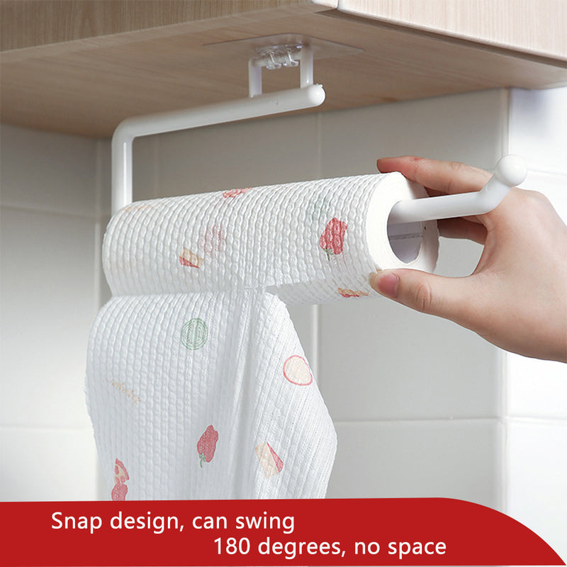 Colgador de pañuelos, soporte de rollo de papel de plástico, estante organizador de almacenamiento de toallas montado en la pared, estante para cocina y baño