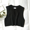 GOPLUS Frauen V-Ausschnitt Strickweste 2021 Neue Frühling Herbst Pullover Westen Kurze Weibliche Beiläufige Ärmellose Twist Strickpullover C9510