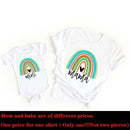 1pcs Rainbow Mommy and Me Shirt Fashion Family Matching Clothes Rainbow Mama and Mini T Shirt Cute Family Look Outfits