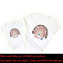 1pcs Rainbow Mommy and Me Shirt Fashion Family Matching Clothes Rainbow Mama and Mini T Shirt Cute Family Look Outfits