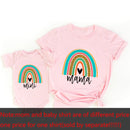 1pcs Rainbow Mommy and Me Shirt Fashion Family Matching Clothes Rainbow Mama and Mini T Shirt Cute Family Look Outfits