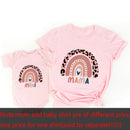 1pcs Rainbow Mommy and Me Shirt Fashion Family Matching Clothes Rainbow Mama and Mini T Shirt Cute Family Look Outfits