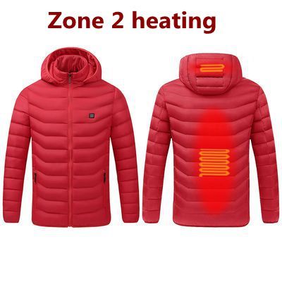 2020 NWE Männer Winter Warm USB Heizjacken Smart Thermostat Reine Farbe Mit Kapuze Beheizte Kleidung Wasserdichte Warme Jacken