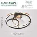 Lámpara de ventilador de techo LED Lámpara de techo minimalista moderna Comedor Dormitorio Lámpara de sala de estar Luz de ventilador redonda