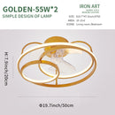 Lámpara de ventilador de techo LED Lámpara de techo minimalista moderna Comedor Dormitorio Lámpara de sala de estar Luz de ventilador redonda