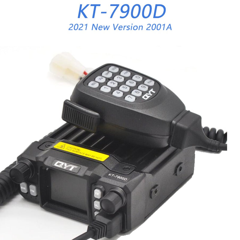 2021 Mini-Mobilfunkgerät QYT KT-7900D 25 W 136-174/220-260/350-390/400-480 MHz FM-Transceiver Quad-Band-Amateur-Walkie-Talkie + Kabel