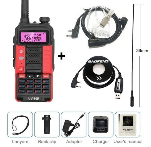 2021 Baofeng UV-10R 10W Walkie Talkie VHF UHF Ham Radio Station Aktualisierter tragbarer UV-5R-Transceiver-Funkamateur mit langer Standby-Zeit