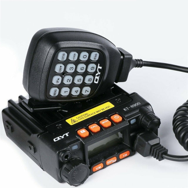 QYT KT-8900 Mini transceptor móvil de banda dual de 25 vatios 136-174 MHz/400-480 MHz Radioaficionado portátil (cable gratuito)