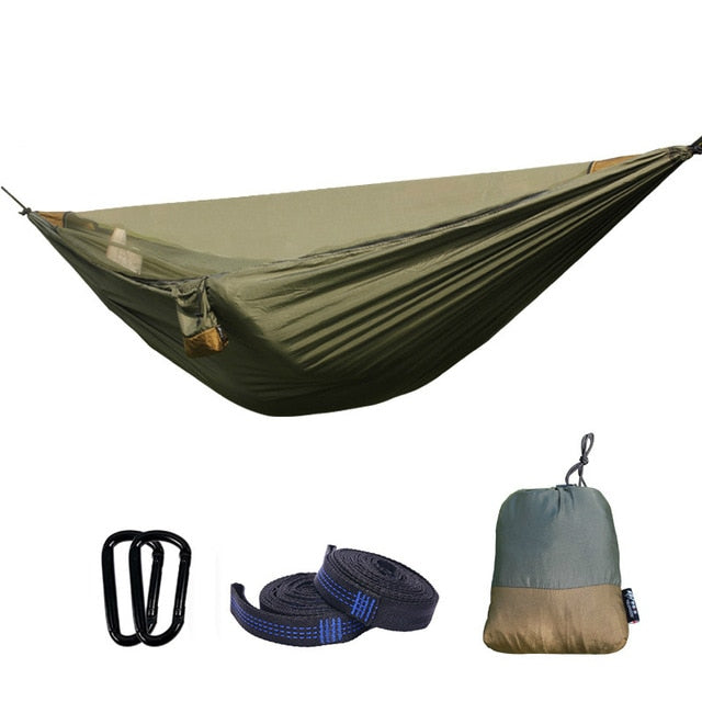 Ultralight Outdoor Hammock With Anti Mosquito Net Detachable Hiking Travel Camping 1-2 Person Tent Backyard Hammock