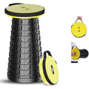 Einziehbarer Klapphocker für Campingangeln, höhenverstellbar, tragbarer zusammenklappbarer Teleskophocker aus Kunststoff, Sitzstuhl