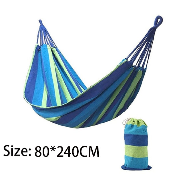 Portable hammock outdoor hammock garden Sports Home Travel Camping swing canvas stripe hammock thickened anti rollover chair