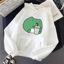 2021 Springtime Skateboard Frog übergroßes Sweatshirt Männer und Frauen Hoodies Harajuku Warm Pullover Womens Korean Style Hoodie