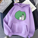 2021 Springtime Skateboard Frog übergroßes Sweatshirt Männer und Frauen Hoodies Harajuku Warm Pullover Womens Korean Style Hoodie