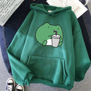 2021 Springtime Skateboard Frog übergroßes Sweatshirt Männer und Frauen Hoodies Harajuku Warm Pullover Womens Korean Style Hoodie