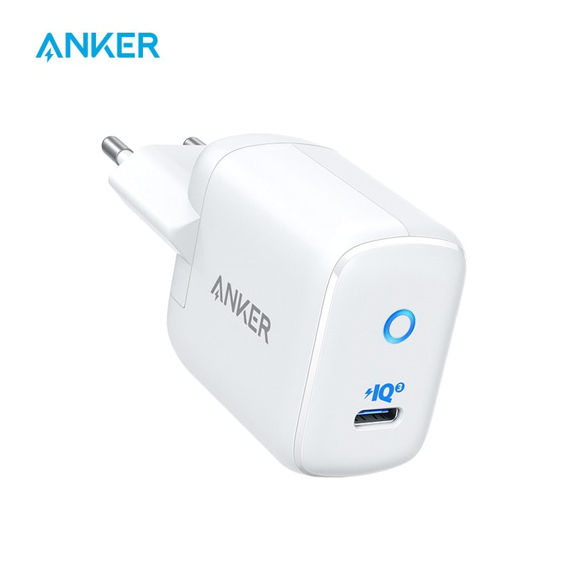 Cargador USB C, Anker 30W PIQ 3.0 Adaptador de cargador rápido, Anker PowerPort III Mini Cargador compacto tipo C, para iPhone 11/11 Pro / Max