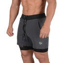 Neue Laufshorts Sommer Herren Gym Fitness Bodybuilding Training schnell trocknende Shorts Herren Jogging Laufsport 2-in-1-Shorts