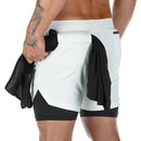 Neue Laufshorts Sommer Herren Gym Fitness Bodybuilding Training schnell trocknende Shorts Herren Jogging Laufsport 2-in-1-Shorts