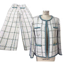 Wome Tweedjacke zweiteiliges Set Bürodame Wolljacke Hosenset plus Hosenanzüge in Größe 5XL 6XL Wintermantel anpassen