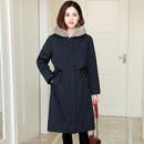 2021 Herbst und Winter neuer Stil Überwindungsmantel Damen mittellanger Nerzpelzkragen abnehmbare Rex-Kaninchenfell-Futterjacke