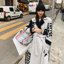 2021 Super Dicker Winter Frauen 100% Wolle Langer Wollmantel Warme Elegante Oberbekleidung Frauen Eleganter Trench VNeck Caot S004