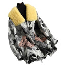 Luxus Woll- und Baumwollmäntel Warmer Wintermantel Frauen Echter Lammpelzkragen Weibliche Jacke abrigo mujer 18030 WYQ1793