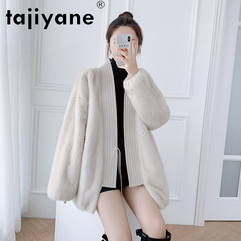 Tajiyane abrigos de invierno para Mujer 2020 Abrigo de piel auténtica para Mujer 100% chaquetas de piel de visón ropa de piel de oveja auténtica para Mujer Abrigo para Mujer TN1483