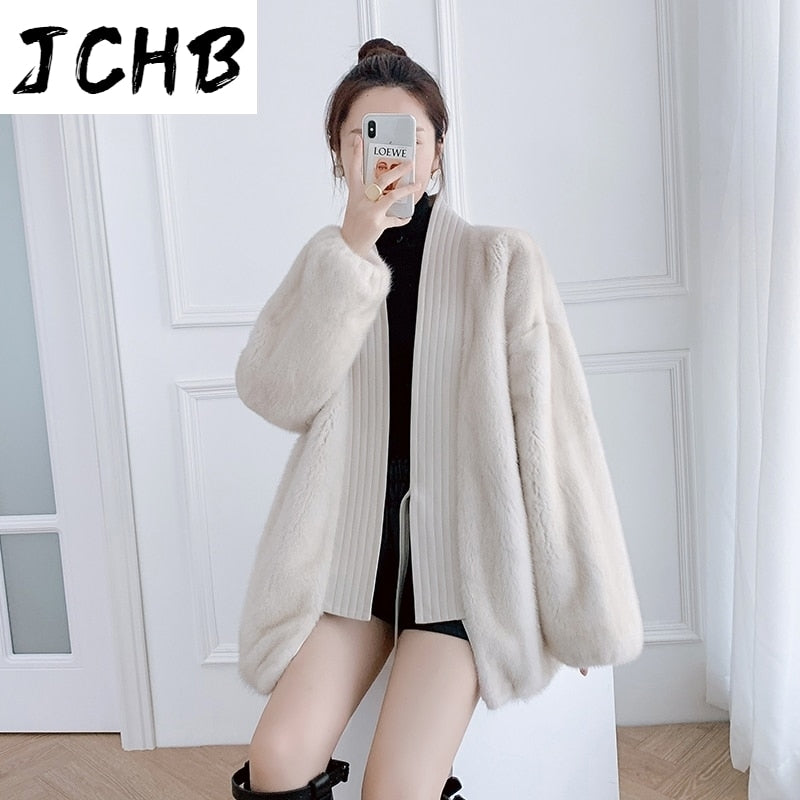 SHZQJCHB Winter Coats Women 2021 Real Fur Coat Woman 100% Mink Fur Jackets Women's Genuine Sheepskin Clothes Abrigo Mujer TN1483