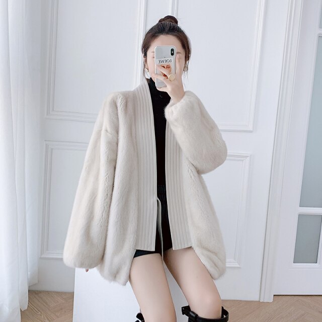 SHZQJCHB Winter Coats Women 2021 Real Fur Coat Woman 100% Mink Fur Jackets Women's Genuine Sheepskin Clothes Abrigo Mujer TN1483