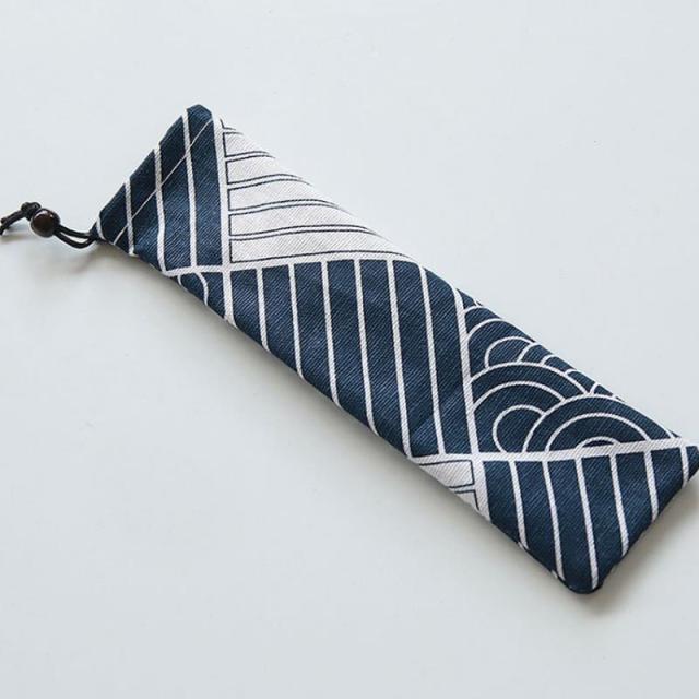 New Portable Pillow Bag Knife Fork Chopsticks Bag Soft 1Pc Air Cotton Zipper Travel Cutlery Bag Storage Supplies