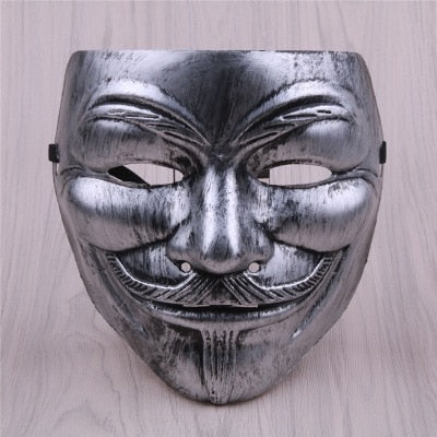 1 Uds V para máscara de Vendetta mascarada de Halloween suministros de fiesta de miedo accesorios de disfraz accesorios de película anónima Guy Fawkes