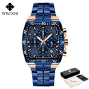 WWOOR 2021, nuevos relojes para hombre, marca superior, reloj de cuarzo de acero inoxidable dorado de lujo para hombre, cronógrafo deportivo resistente al agua, reloj Masculino